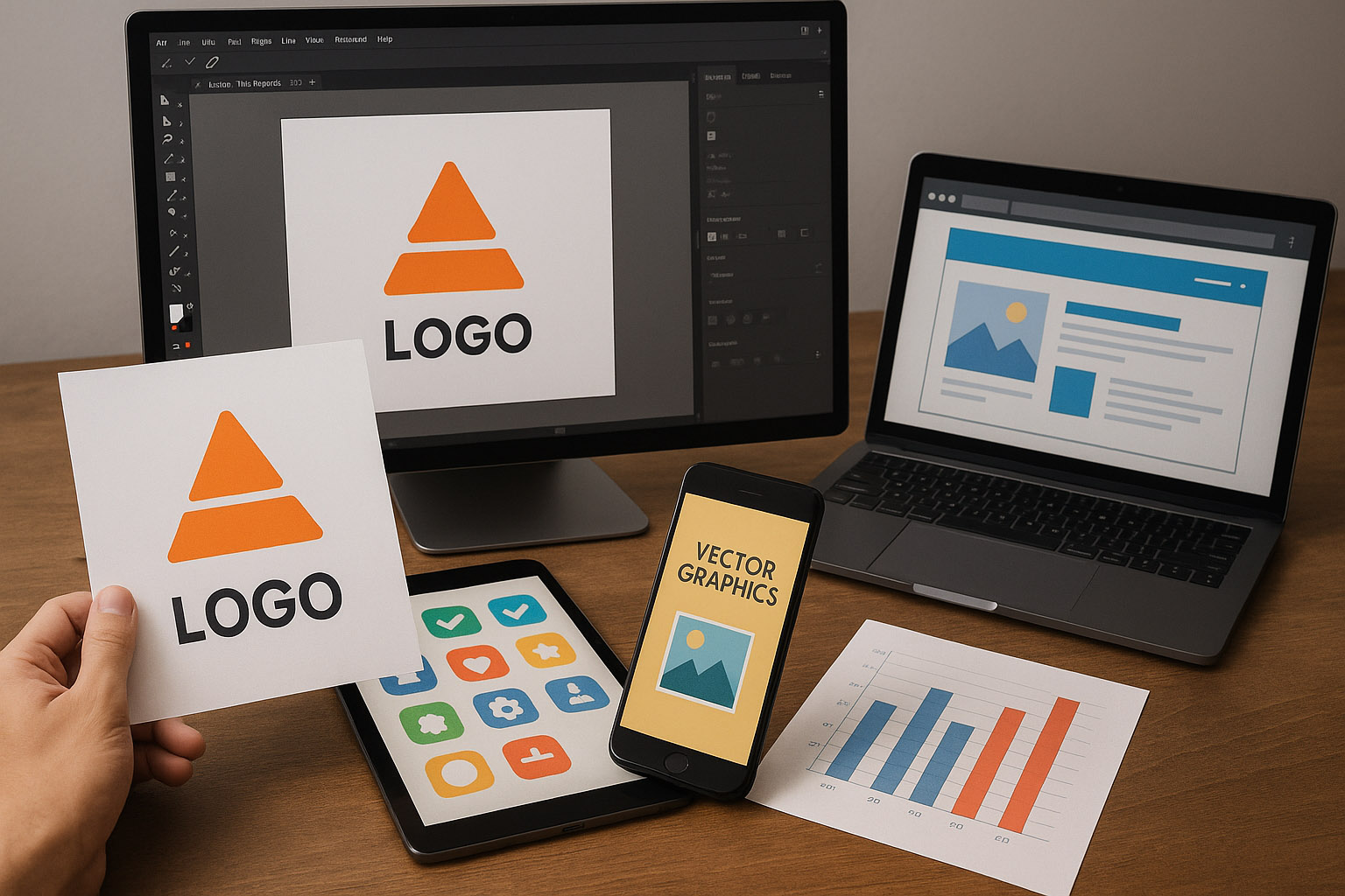 Vector artwork used across print, web, and interface mockups built in Illustrator.