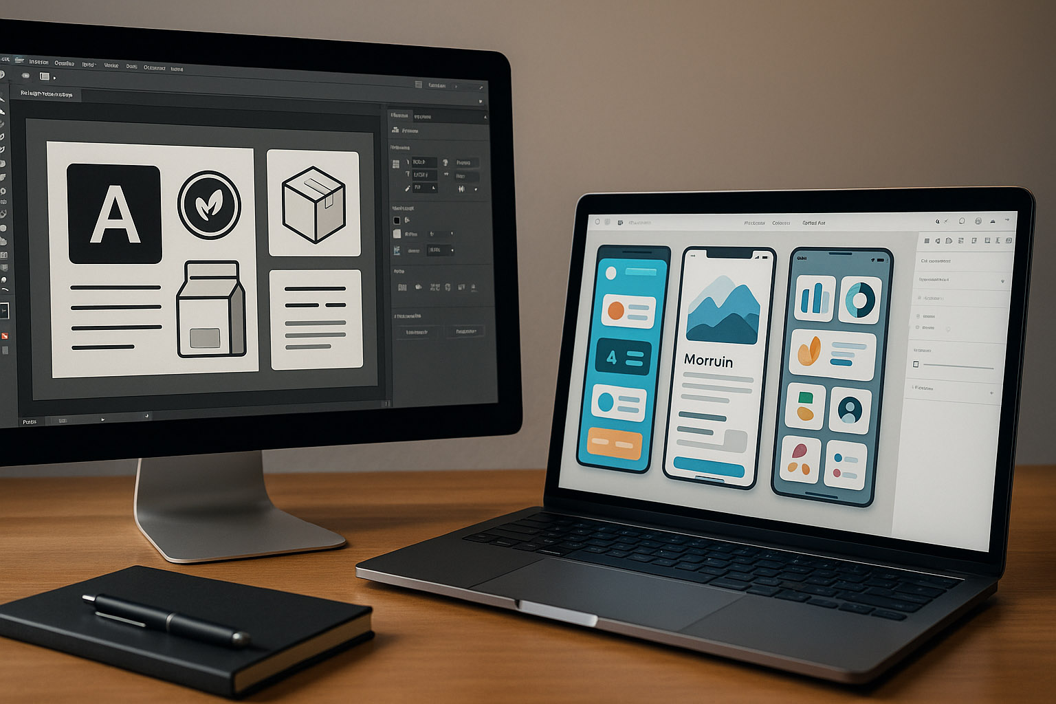 Diagram contrasting Illustrator for vector asset creation with Figma and other tools for UI, systems, and prototypes.