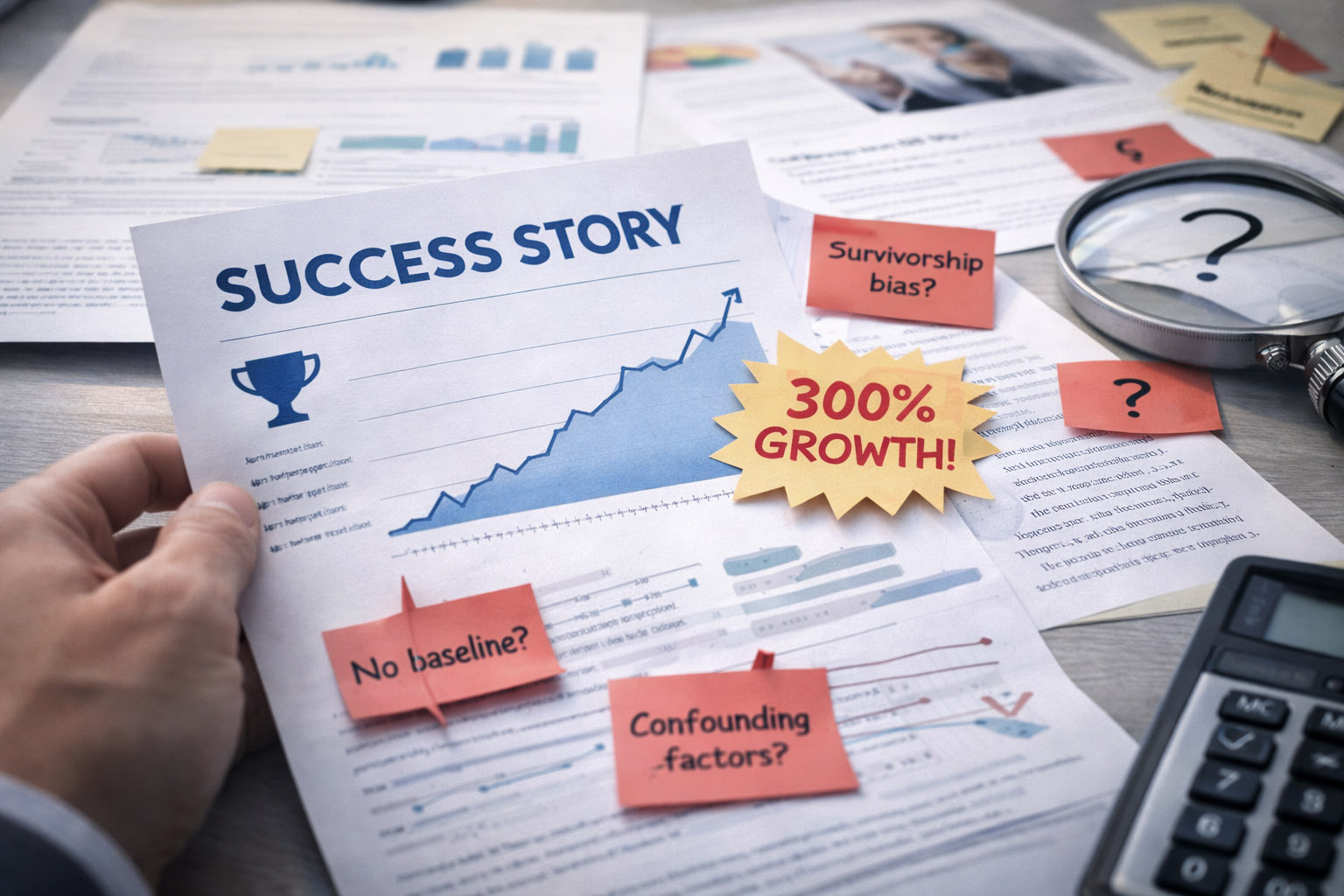 Team debating a growth plan while reviewing evidence and customer data.