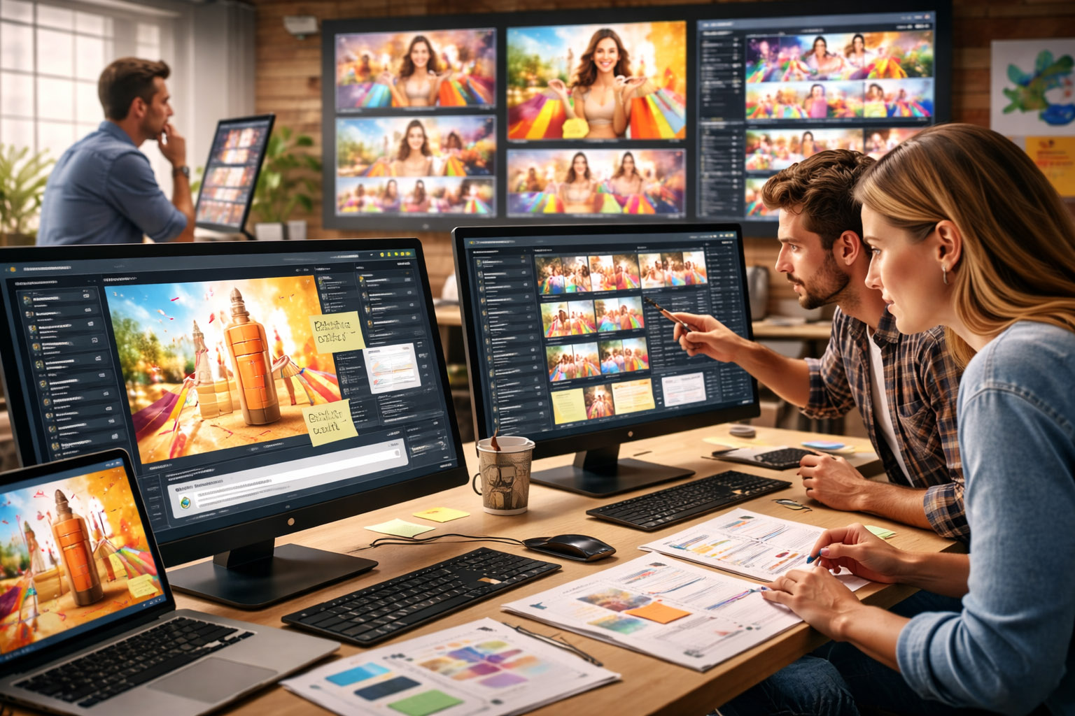 Close-up review of an AI-generated image in an editing interface, with issues marked for revision.