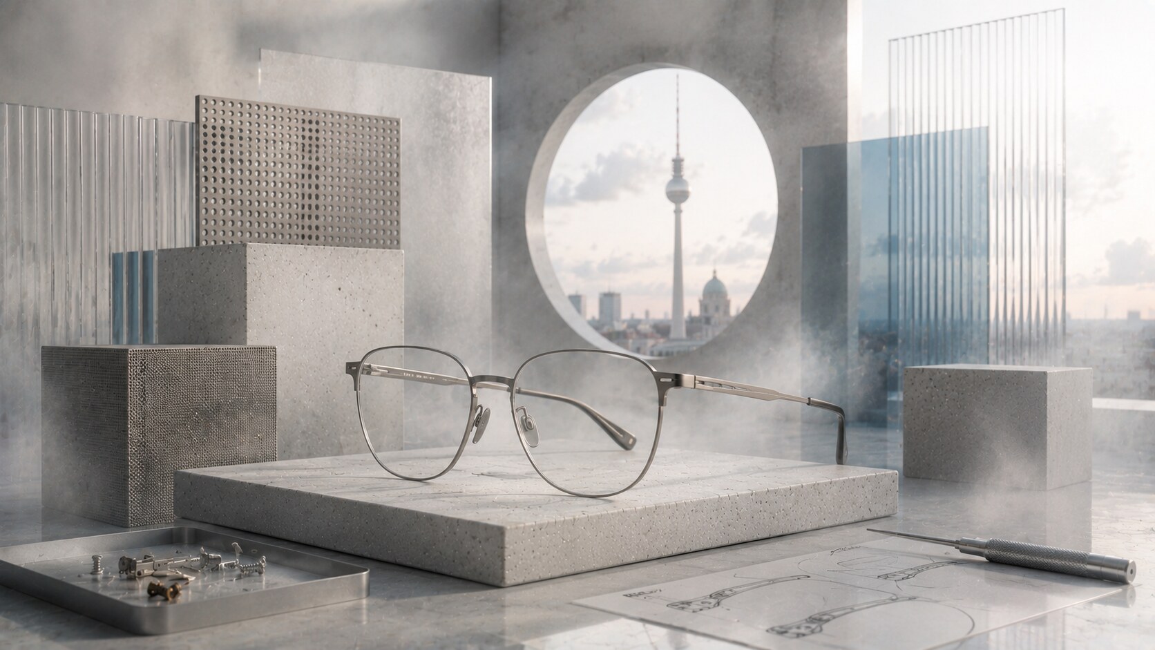 MYKITA branding with minimalist typography, Berlin design culture, and precision-led eyewear identity.
