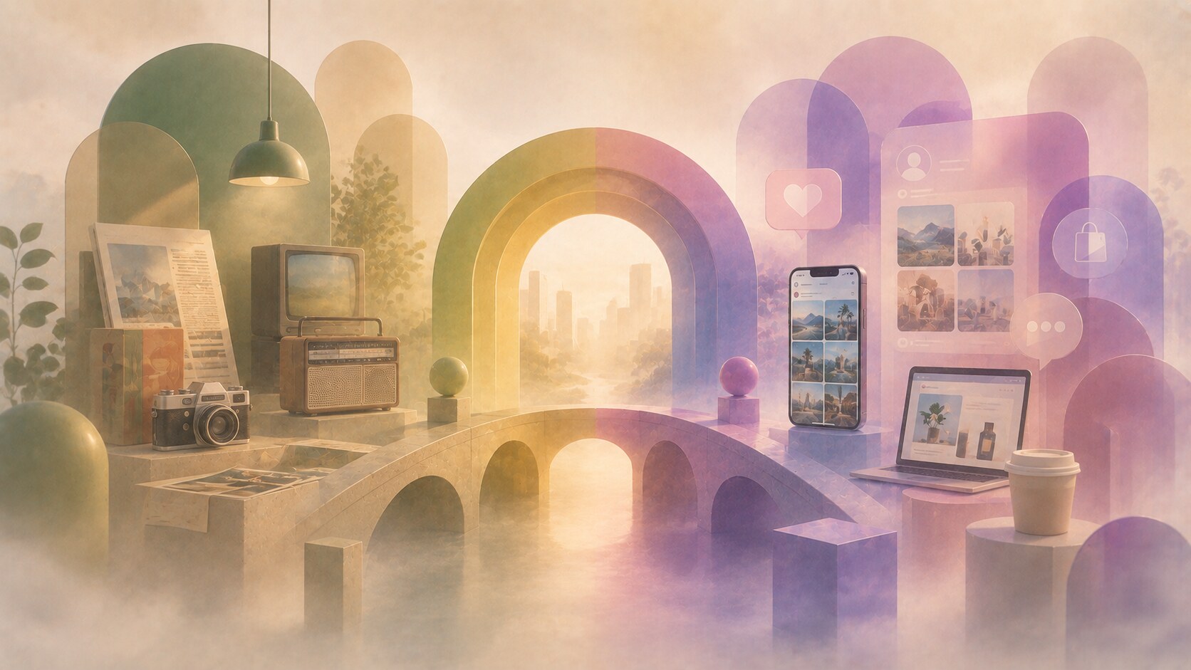 Millennial branding as a bridge between print-era trust, digital fluency, mobile design, lifestyle branding, and nostalgia.