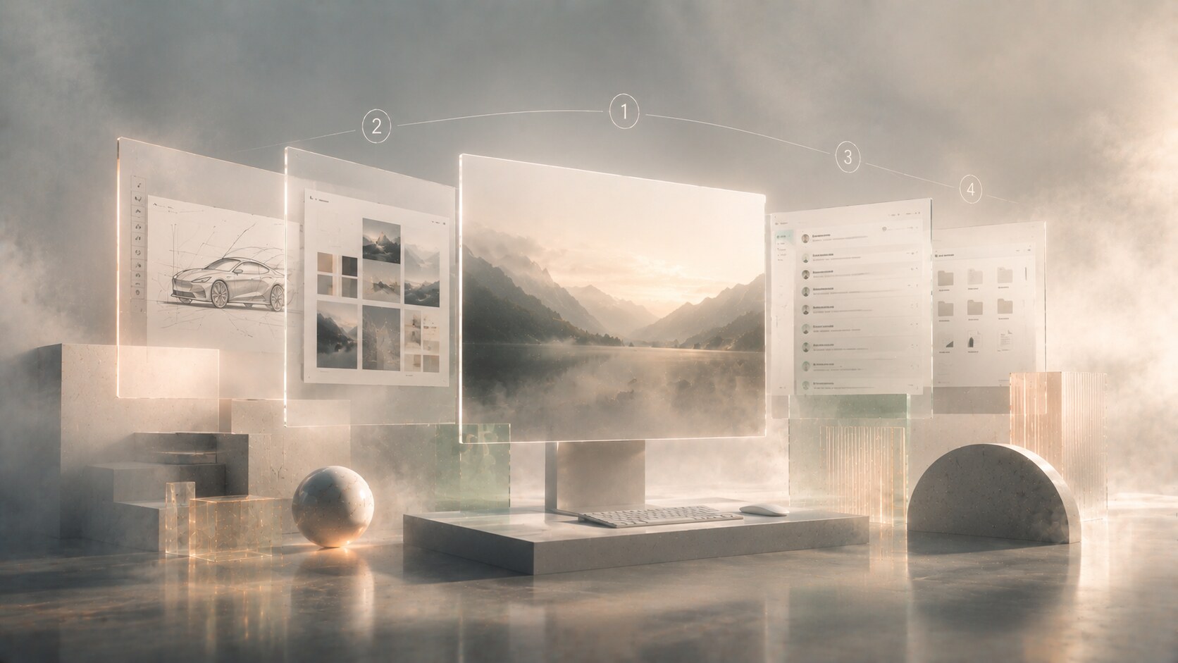 EIZO ColorEdge-style professional monitor setup emphasizing hardware calibration and color-critical design work.