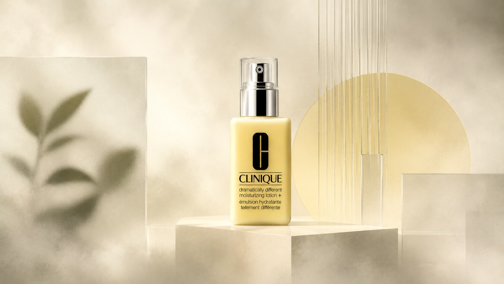 Clinique Dramatically Different Moisturizing Lotion with pale yellow formula and clinical minimalist packaging.