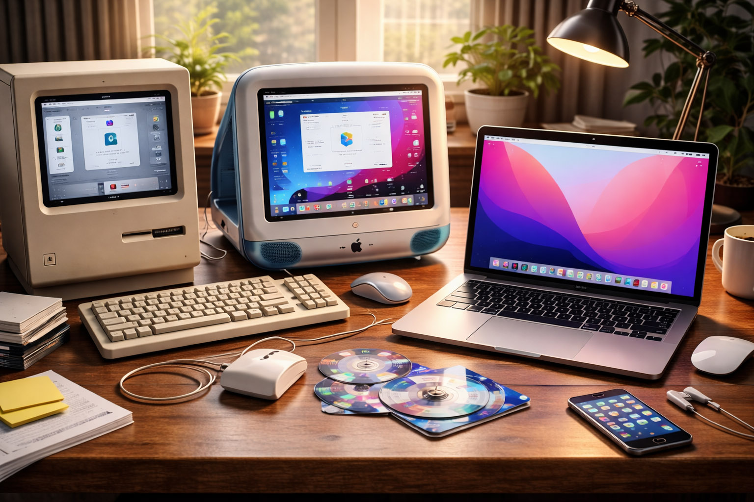 Apple macOS design evolution from classic Macintosh to modern macOS