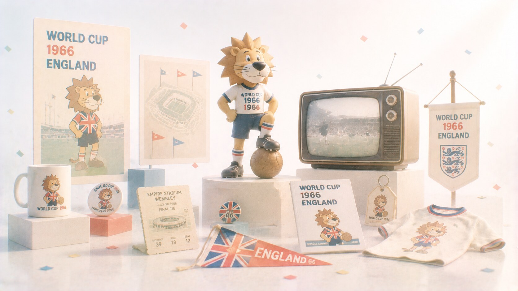1966 FIFA World Cup visual identity period featuring World Cup Willie and the shift toward more marketable tournament branding.