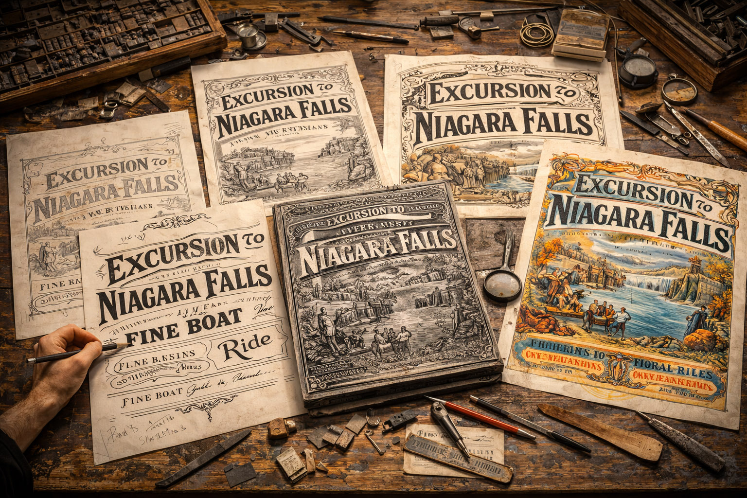 Manual layout and prepress workflow before digital tools