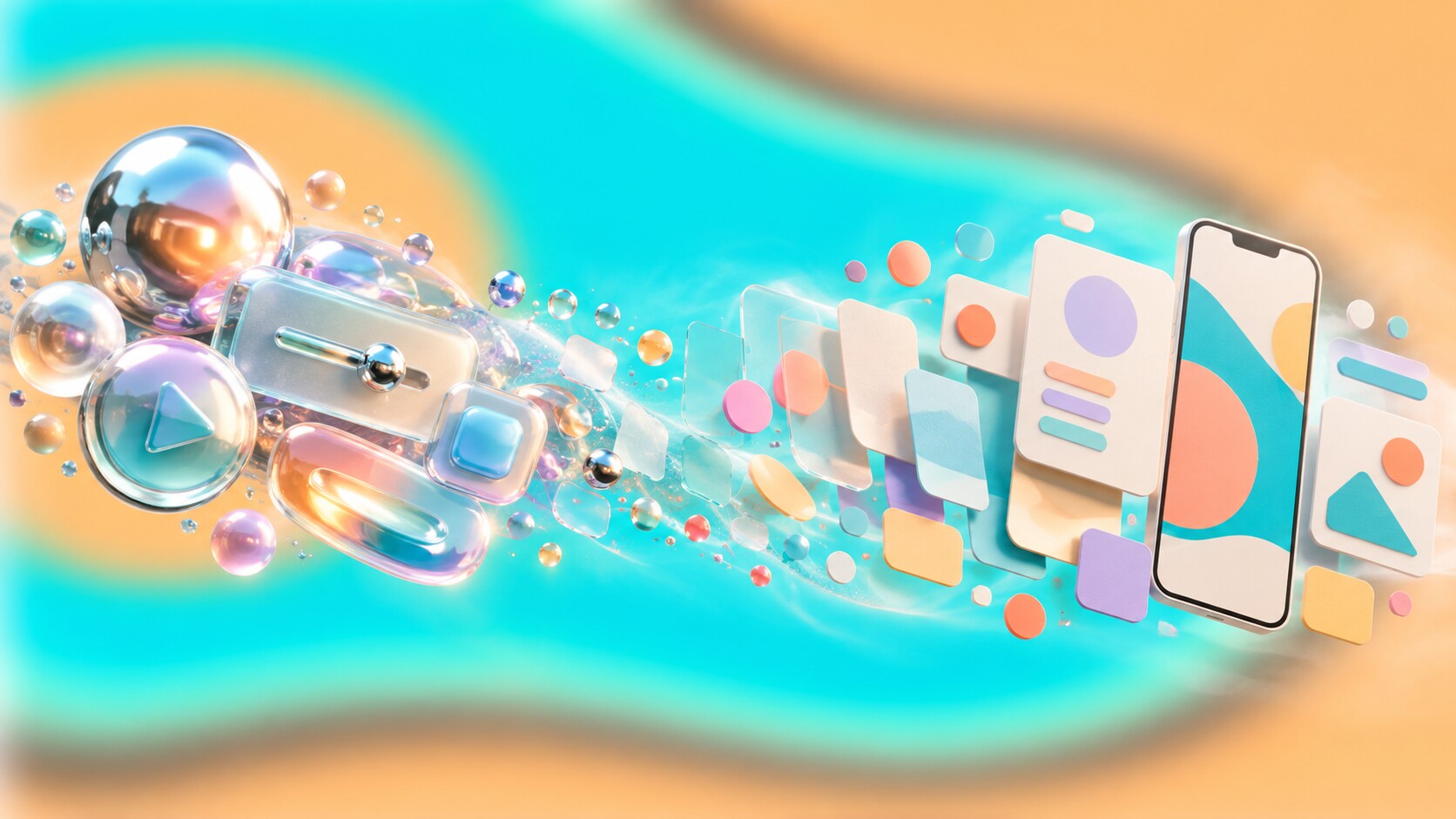 Transition from glossy 2000s interface design to flat, responsive and mobile-first graphic design in the 2010s.