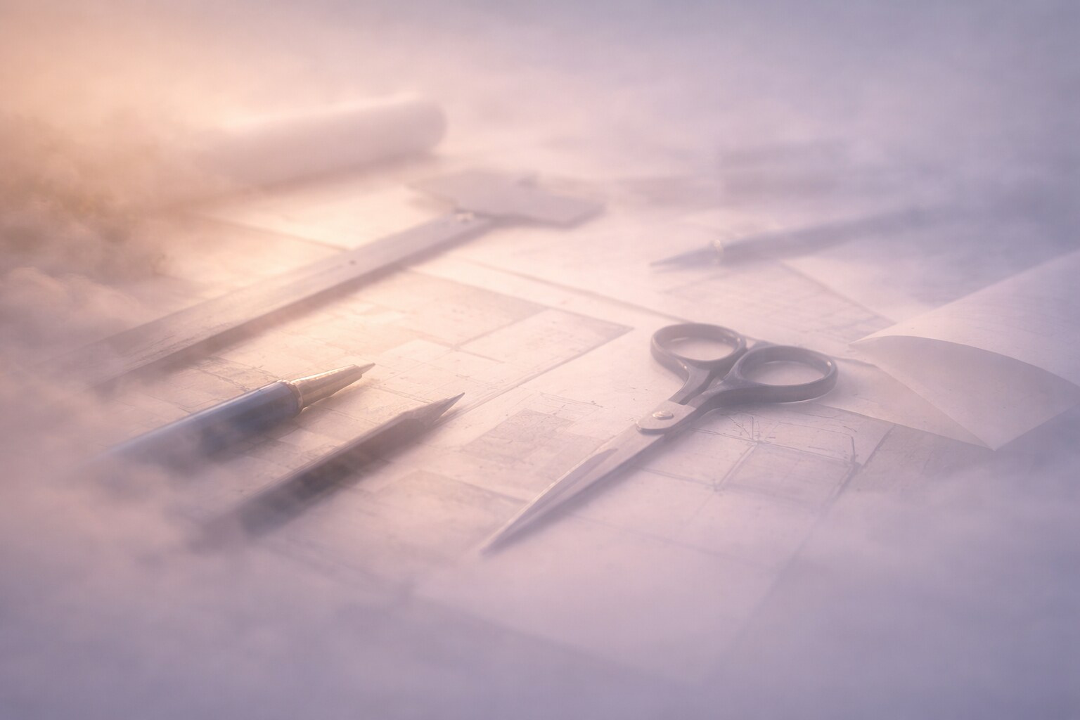 Mechanical layout process with pasted elements and manual positioning.