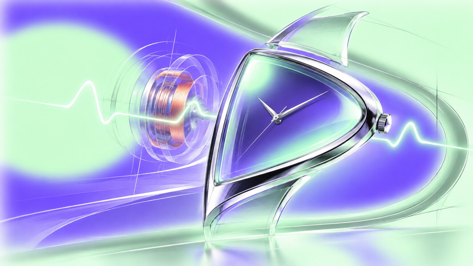 Richard Arbib sketches and the asymmetric 1957 Hamilton Ventura electric watch with its shield-shaped case.