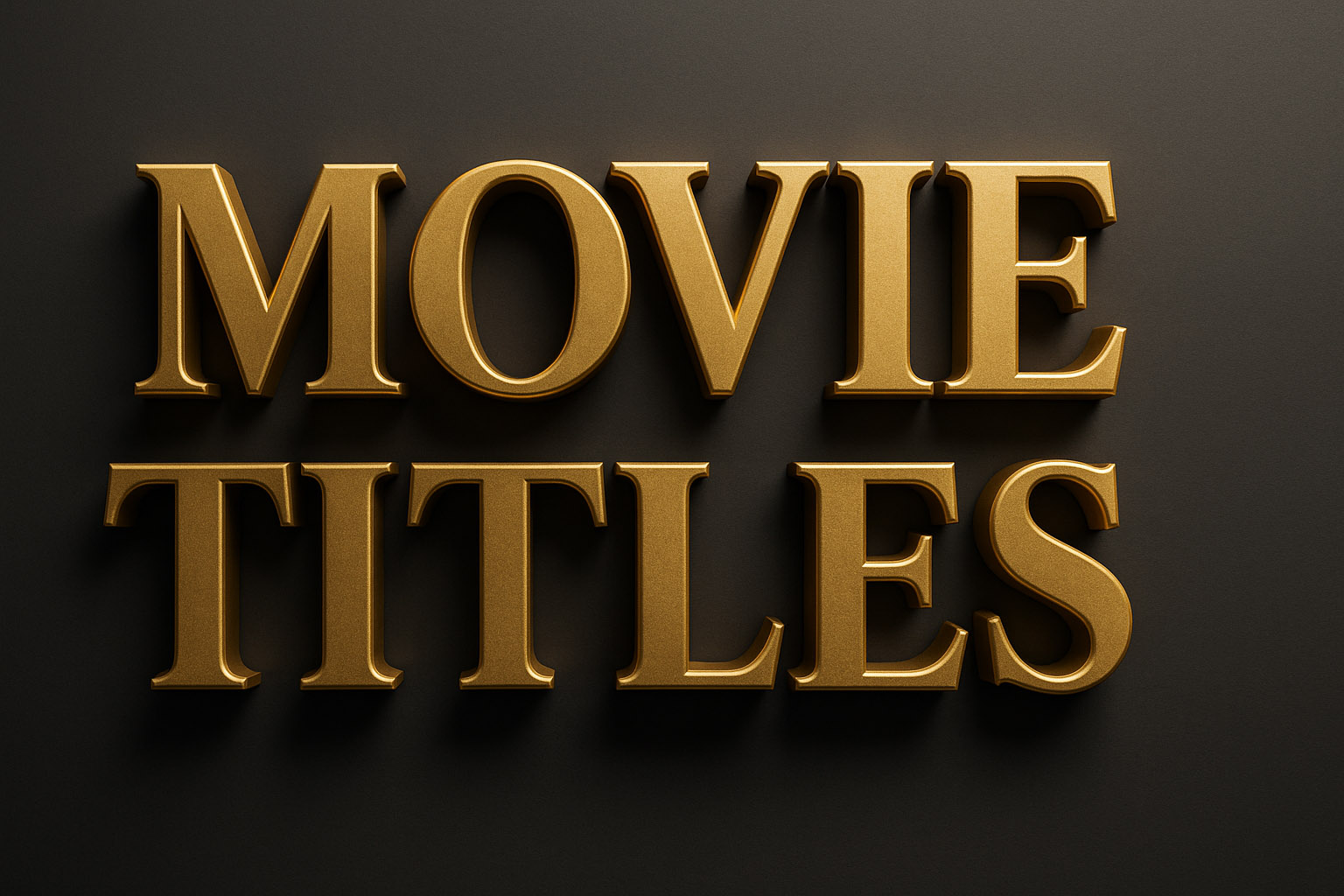 Movie typography - Intro