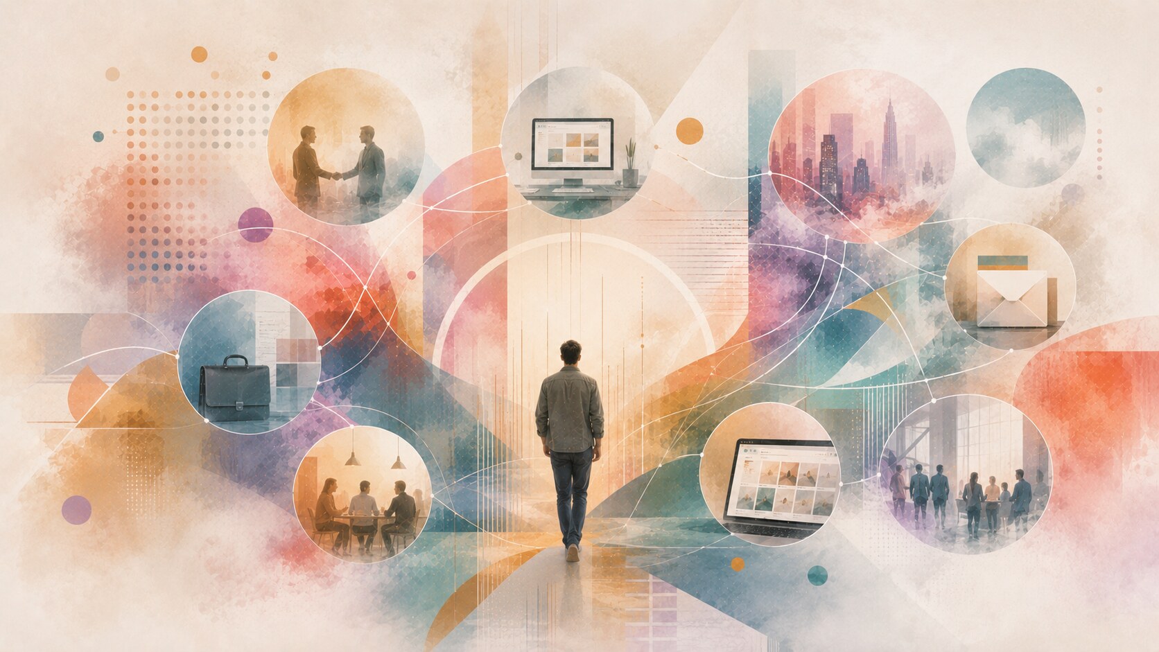 Freelance graphic designer finding clients through referrals, portfolio website, outreach, local networks, and marketplaces.
