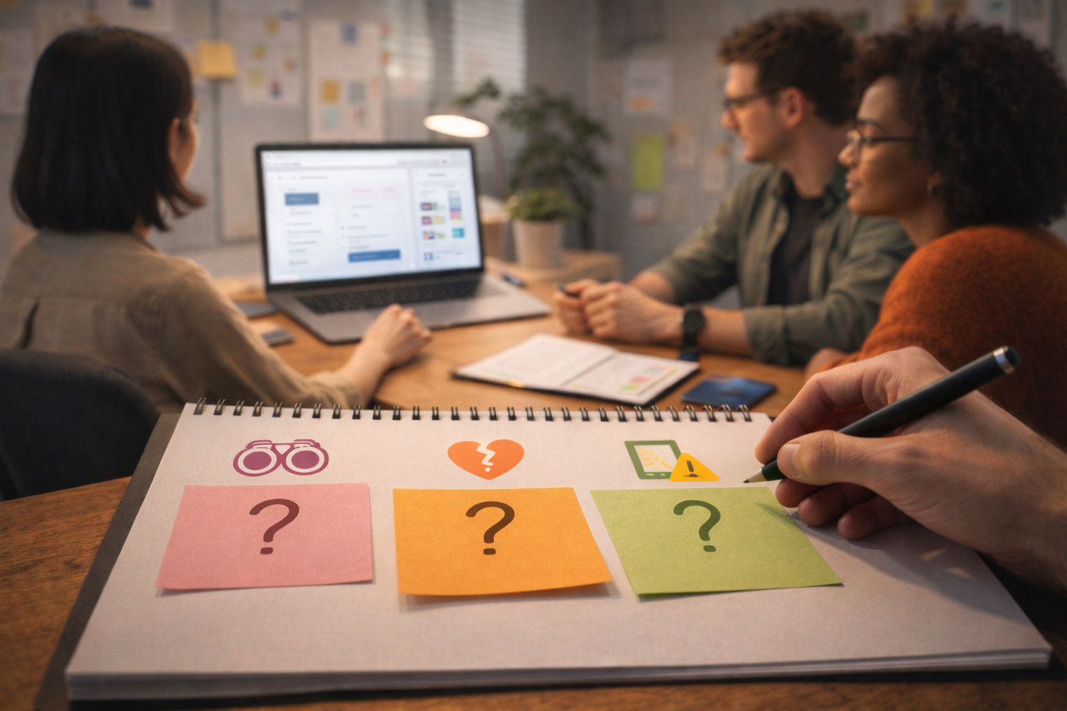 UX researcher writing usability test questions and tasks