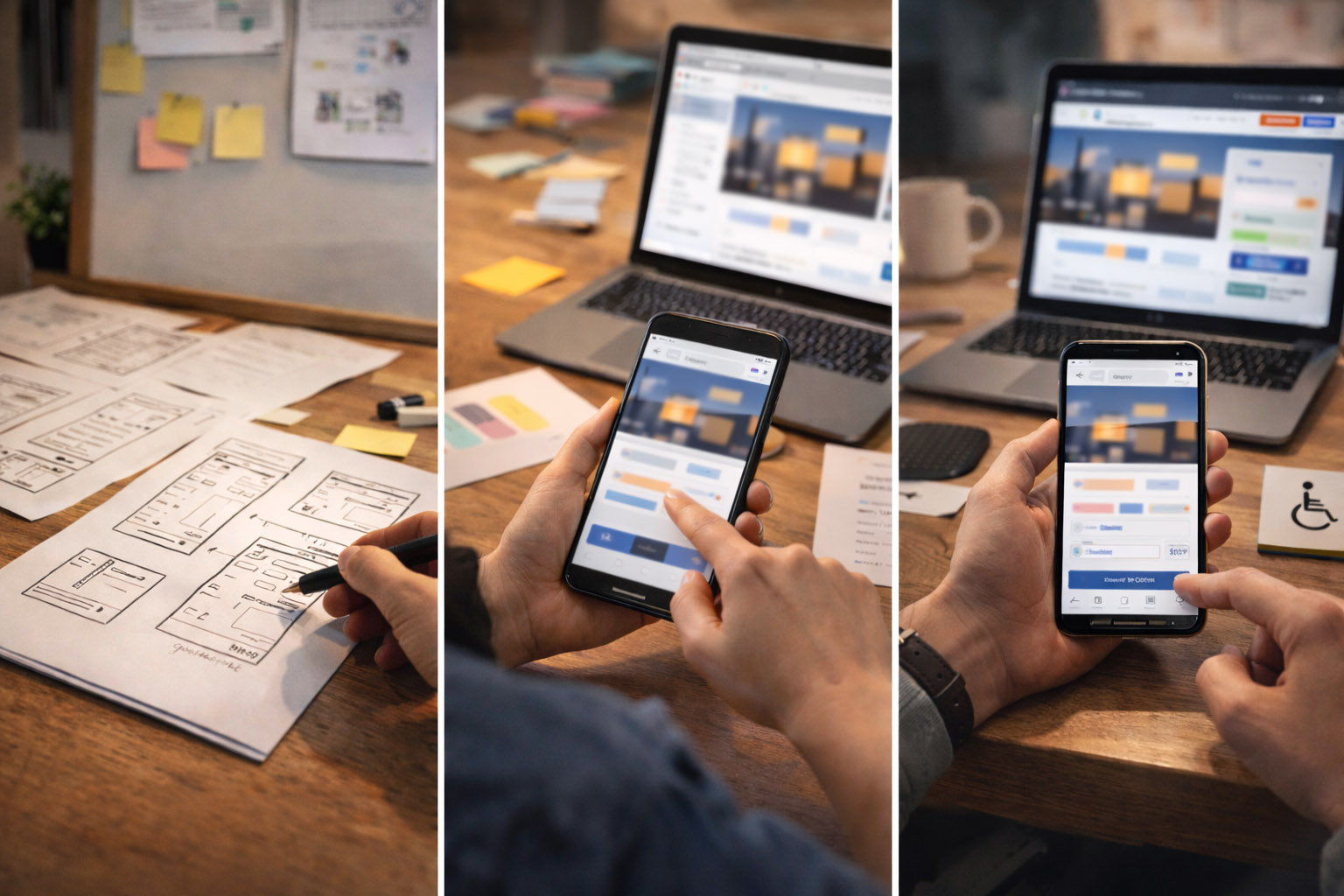 Prototype fidelity from paper sketches to clickable UI to coded prototype