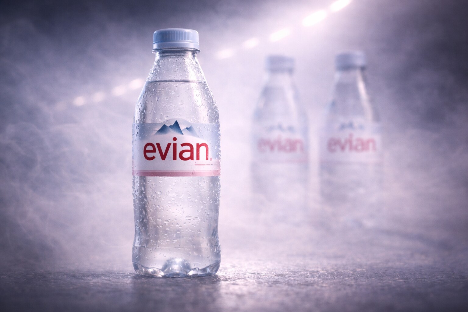 evian packaging turns clear water into a premium story through origin, mountains, and designer collaborations.