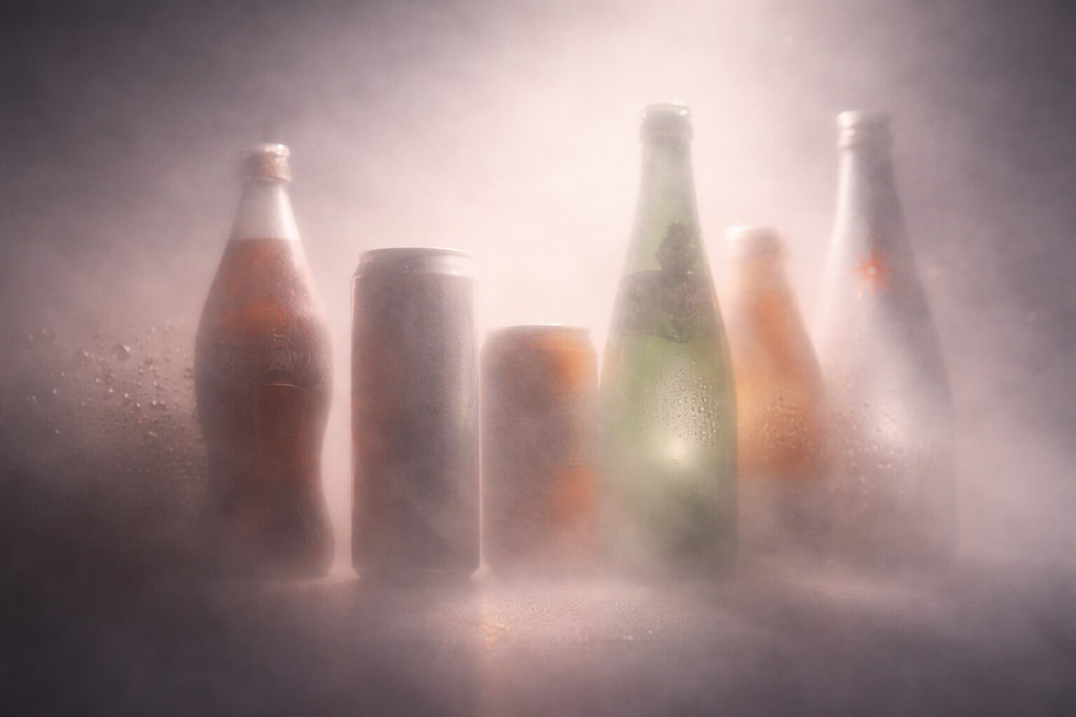 Iconic water and lemonade packaging uses bottle shape, label design, and shelf color to become recognizable before reading.