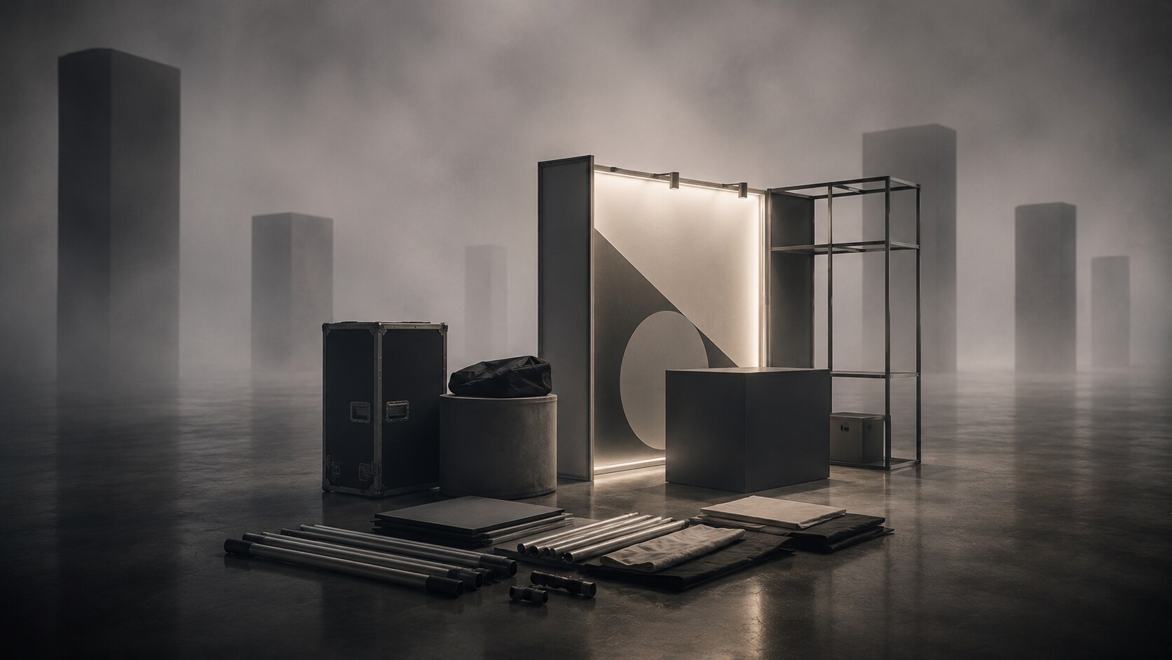 Summary image for a compact exhibition stand strategy focused on clarity, modularity, and visitor comfort.