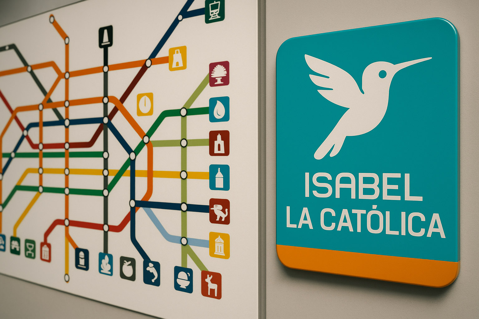 Metro station pictograms used as memorable symbols for quick recognition and wayfinding