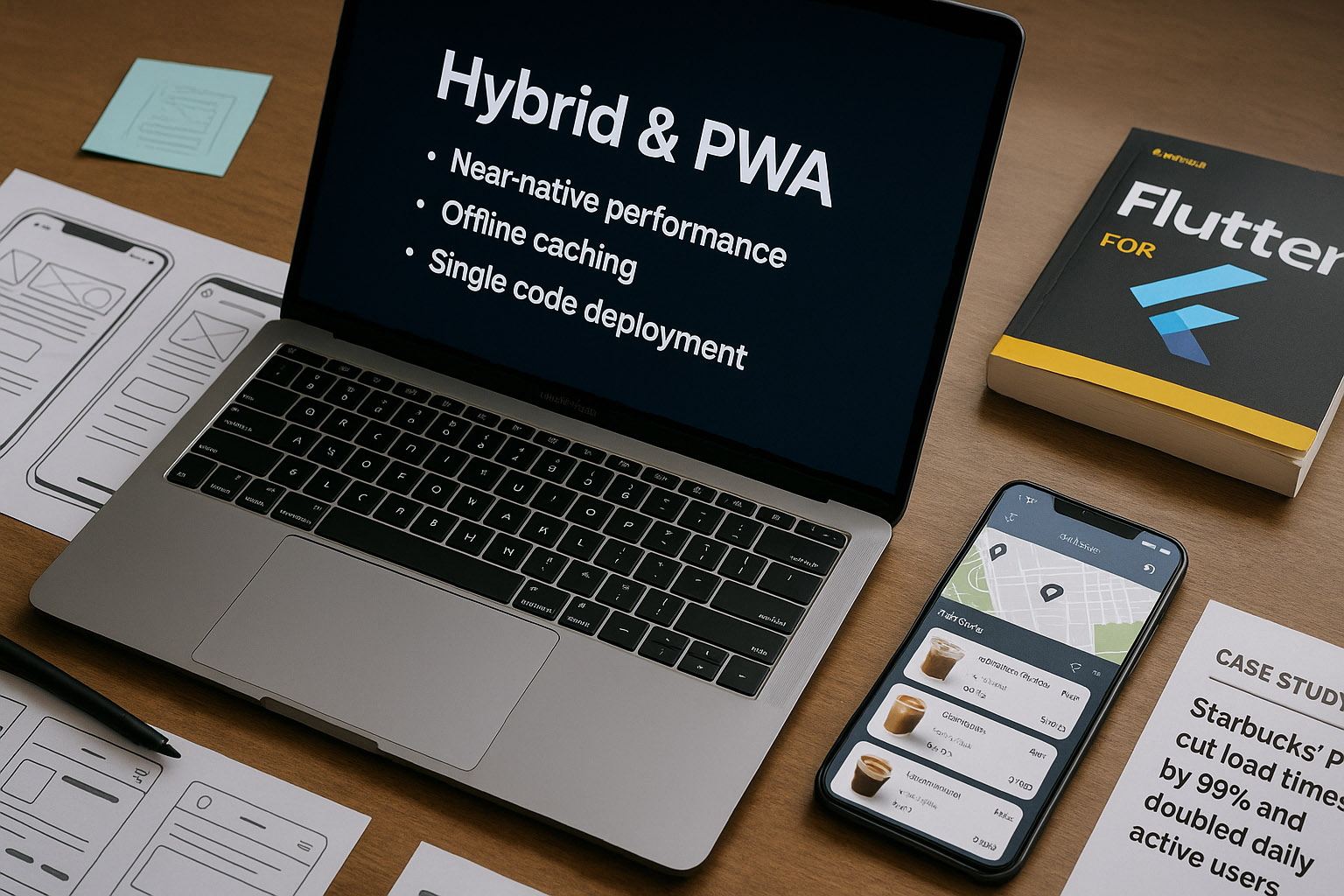 hybrid and pwa are the something like the middle ground
