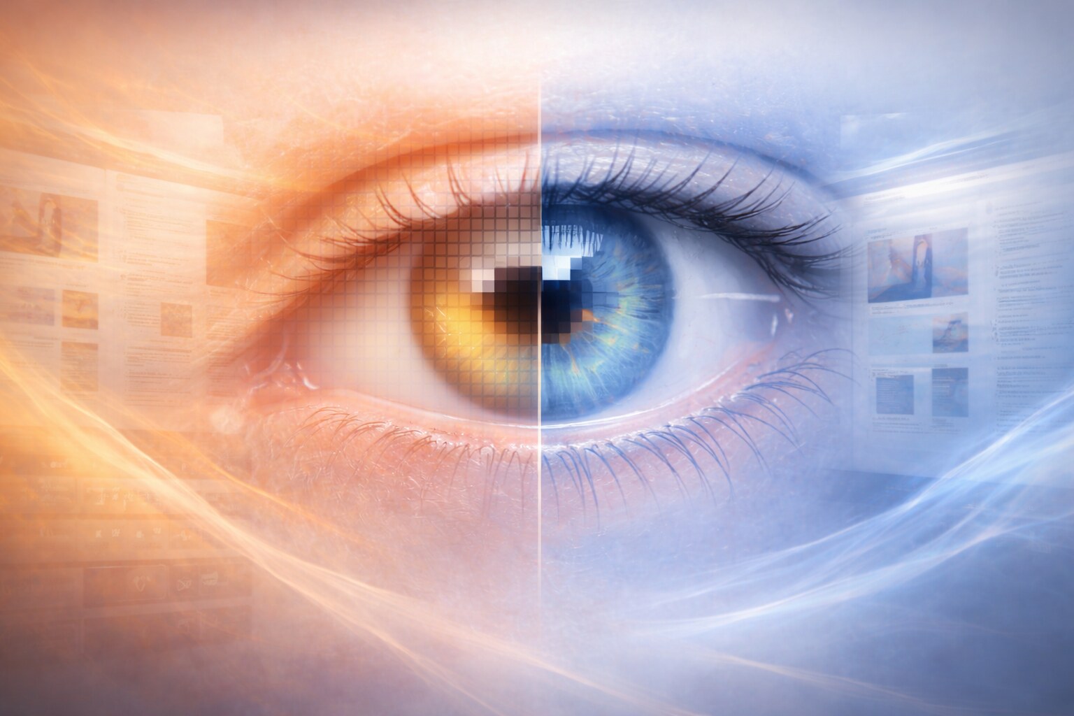 Comparing monitor sharpness and workspace clarity in graphic design.