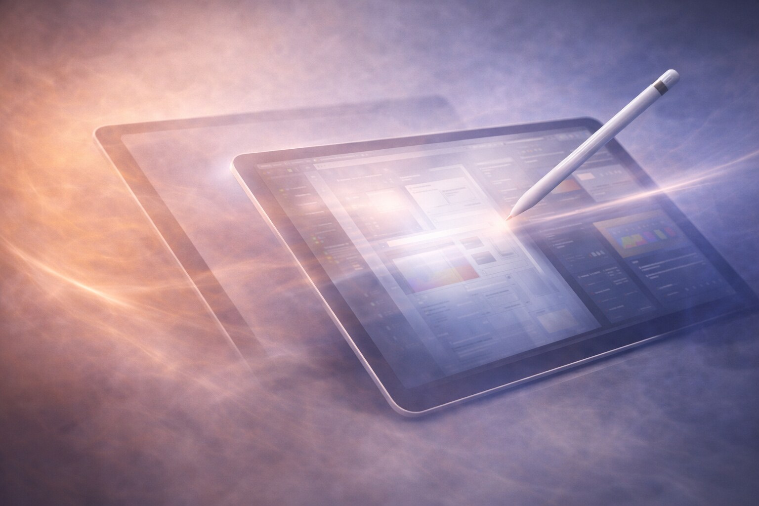 Designing on an iPad with very high pixel density and touch-first workflow.