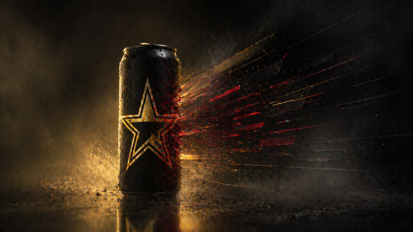 Rockstar Energy packaging shows how a star symbol can move from rebel nightlife code into a broader, flavor-led energy drink system.