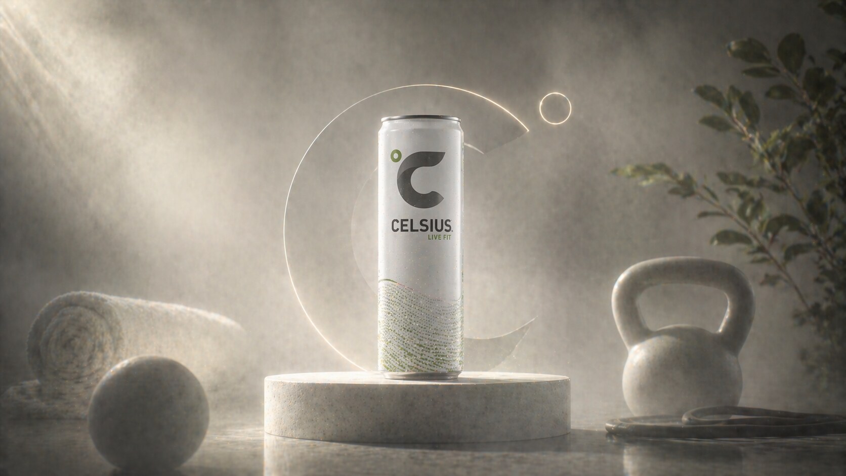 Celsius packaging uses clean fitness cues, slim cans, flavor color, and benefit hierarchy to make energy feel healthier and routine.