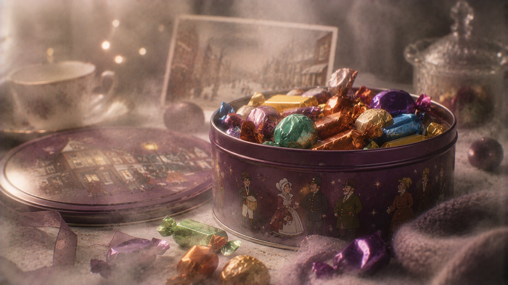 Quality Street packaging with classic tin, colorful wrappers, and assortment logic tied to gifting and family sharing.