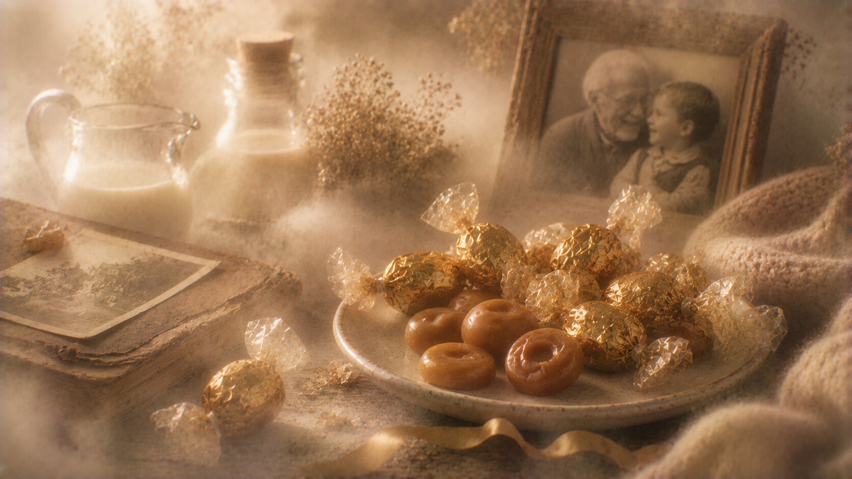 Werther's Original packaging with warm gold wrappers and nostalgic caramel branding built around comfort and heritage.