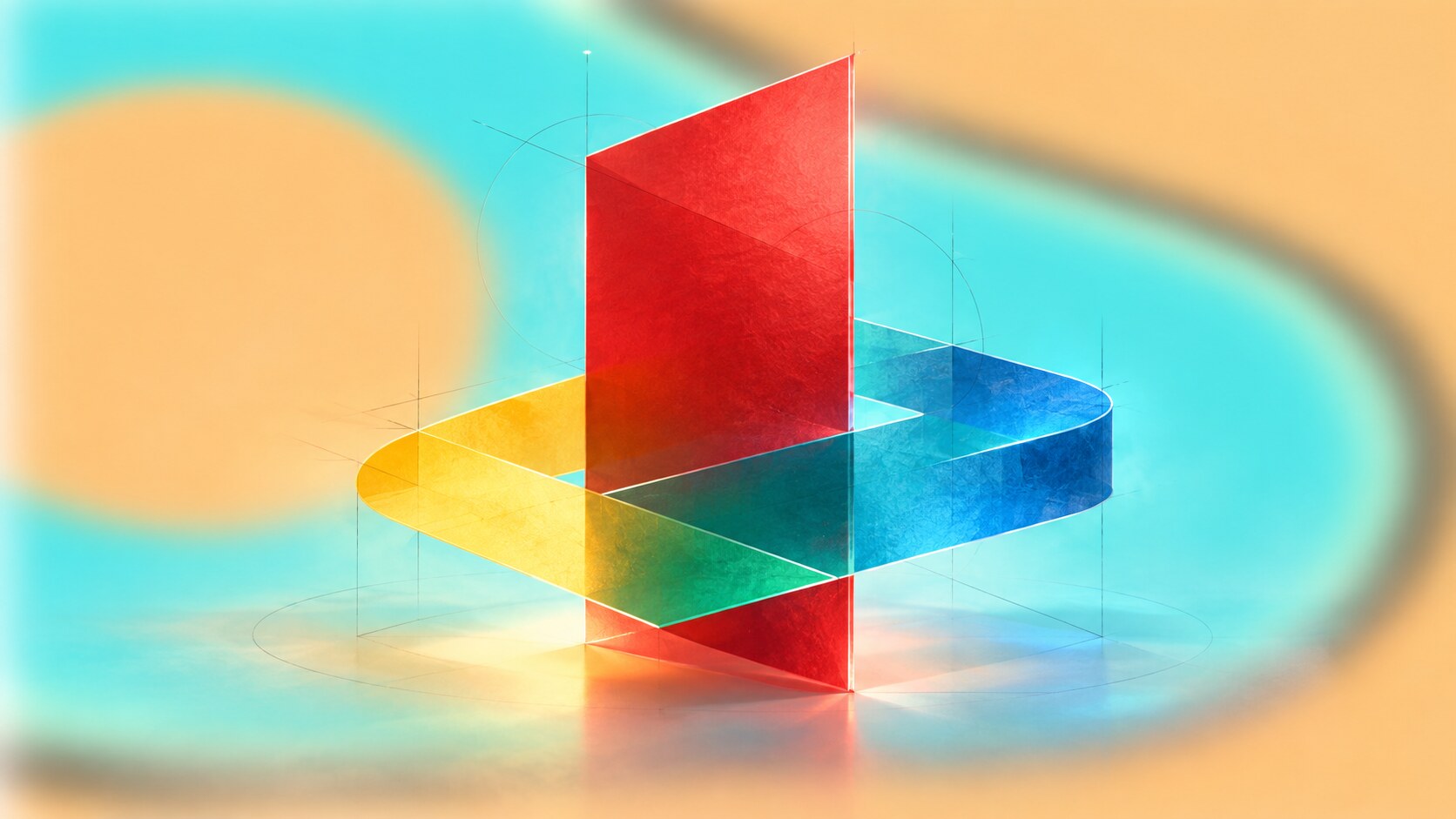 Evolution sketches of the original colorful PlayStation PS logo designed by Manabu Sakamoto as a three-dimensional optical form.