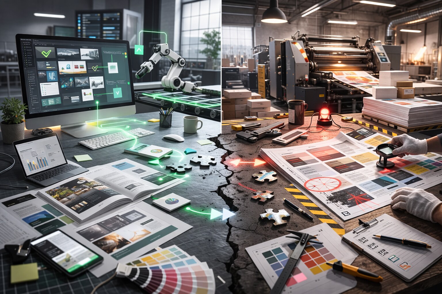 AI-assisted layout steps for prepress