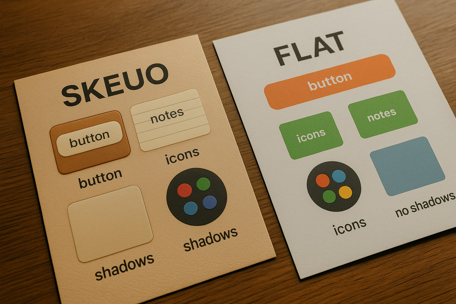 Flat designs were faster to load and easier to scale