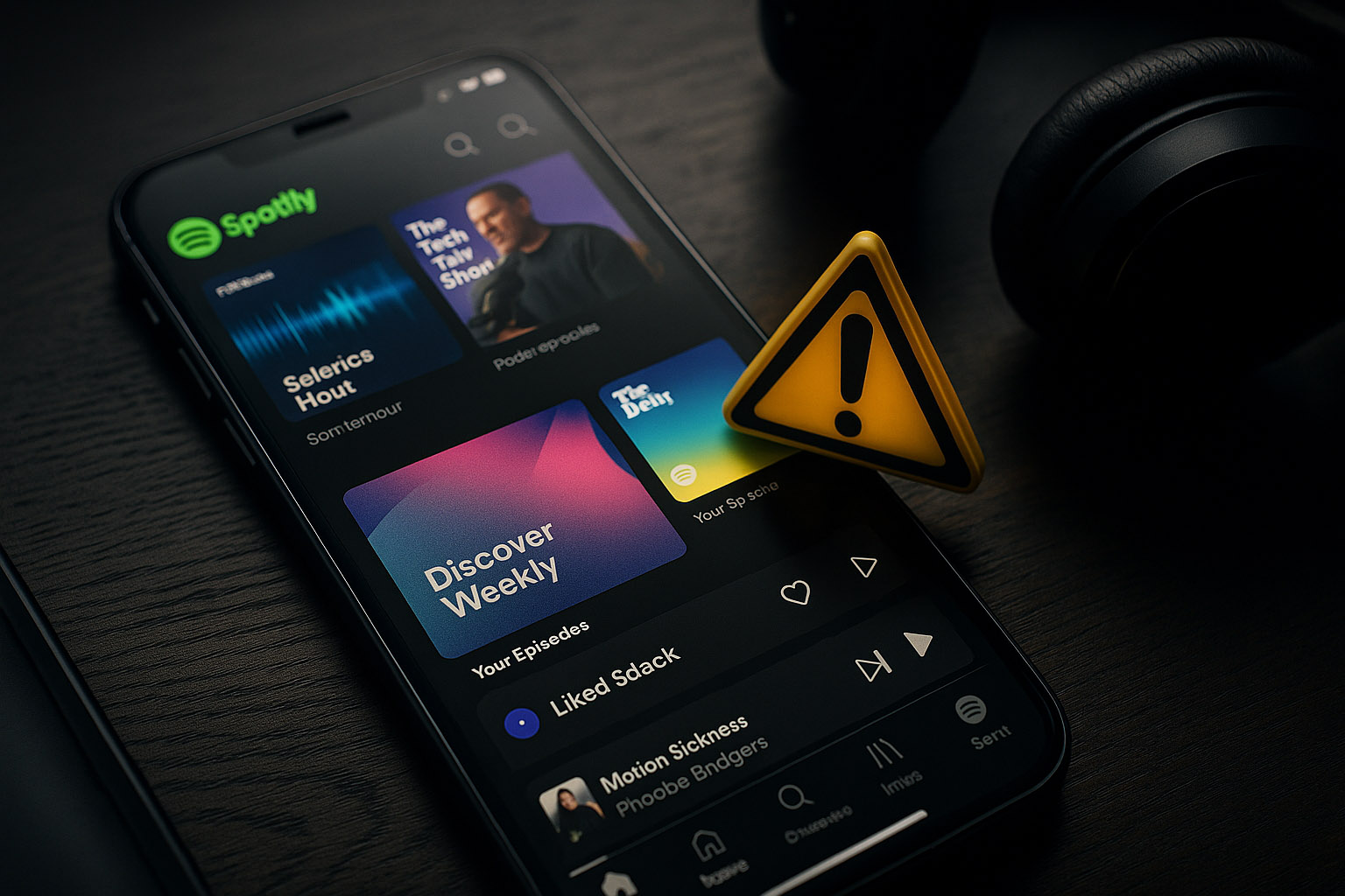 Side-by-side Spotify UI experiments showing different layouts and button treatments from ongoing A/B tests.