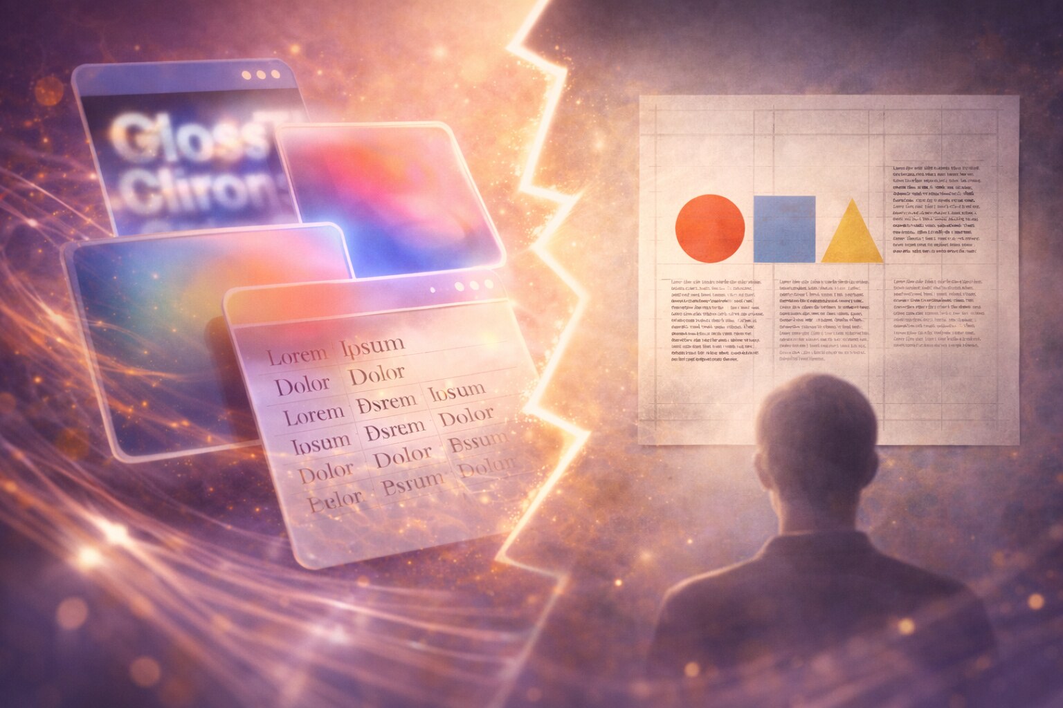 Trend-driven graphic design styles blending together.