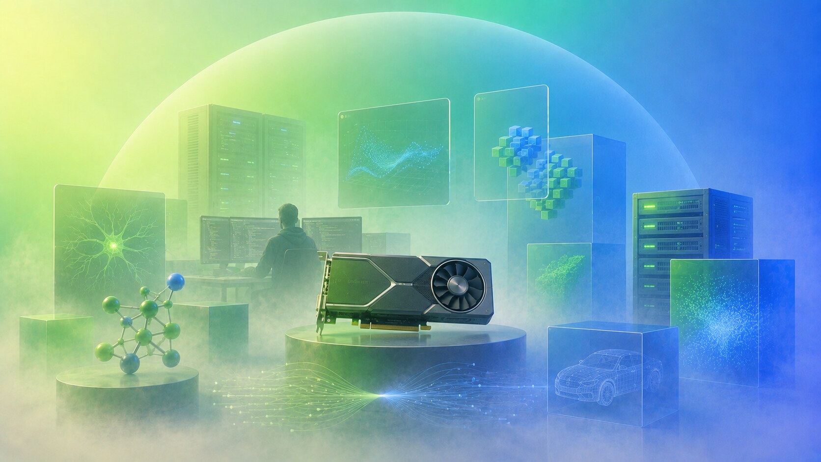 NVIDIA CUDA era showing GPUs shifting from graphics cards to programmable parallel computing for science, research, and AI.