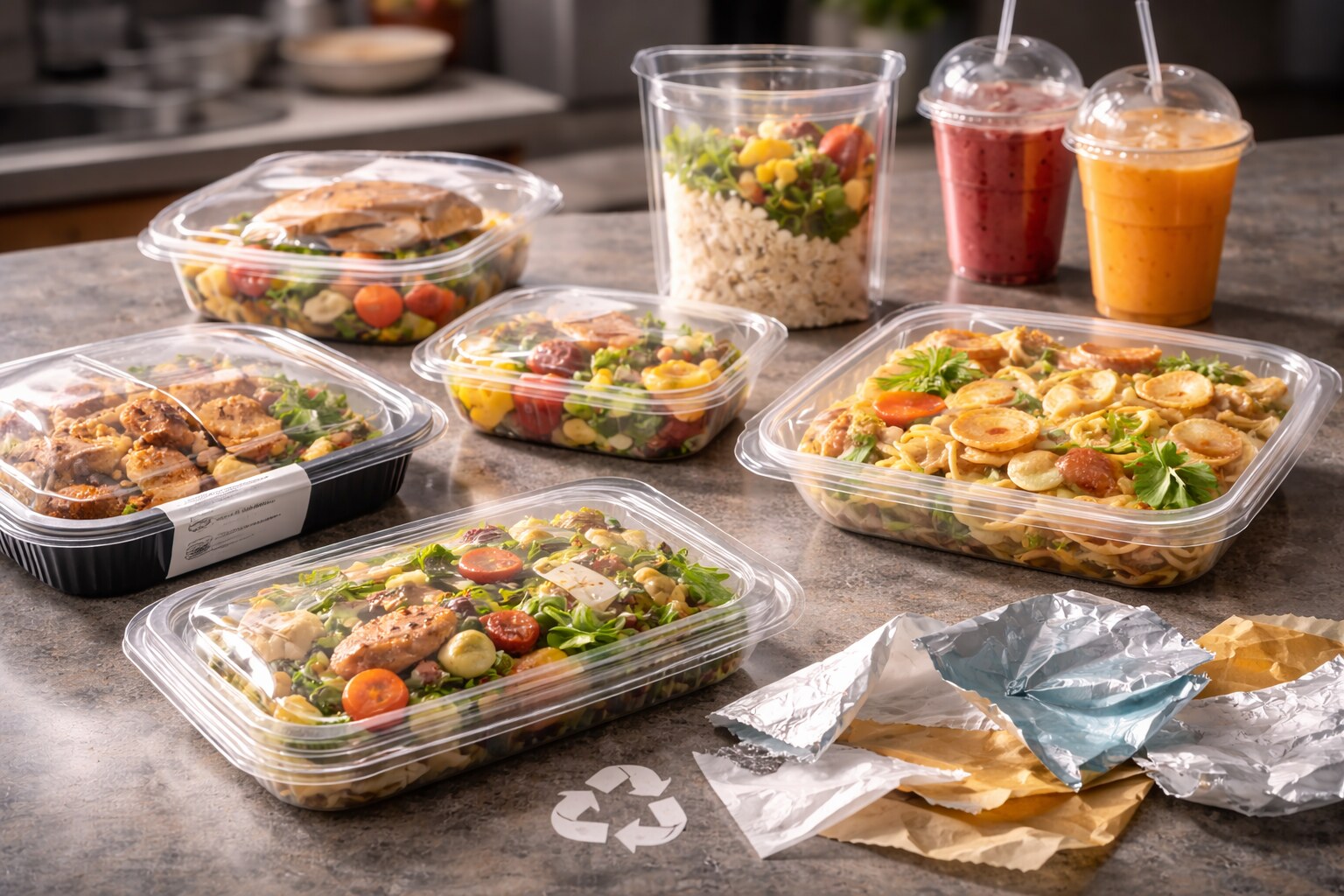 Material evolution in meal packaging, from tin and glass to paperboard, aluminum, plastics, and newer fiber and mono-material approaches.