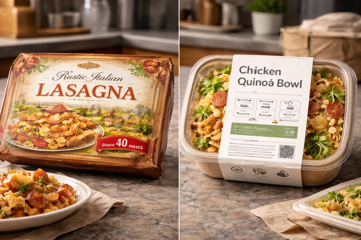 Smart packaging using QR codes and traceability, turning meal packs into links for recycling, sourcing, allergens, and updated information.