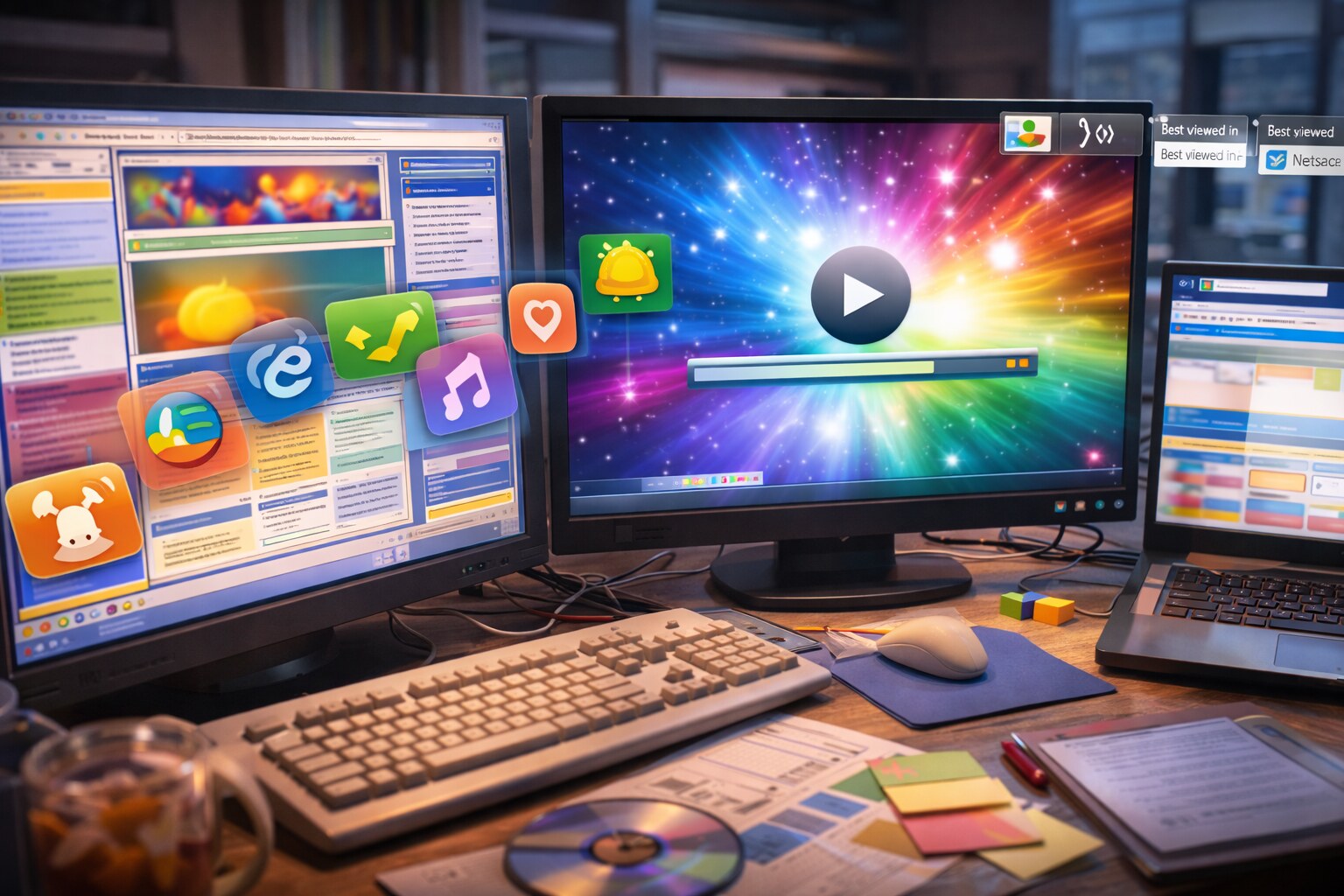 Transition from late 90s visual chaos to more structured early 2000s website layouts