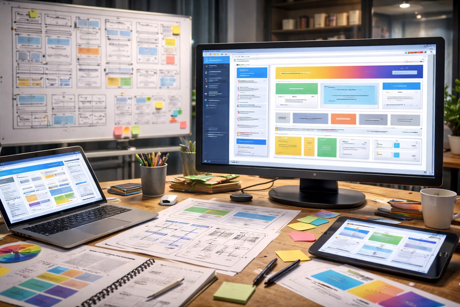 The web becomes a product with reusable UI patterns, repeated components, and system thinking
