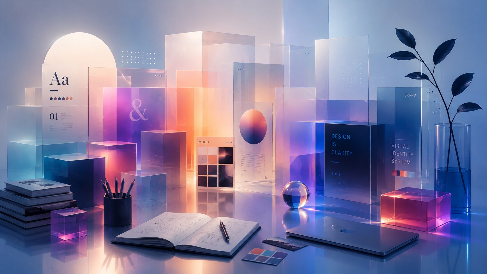 Moodboards, saved pins, Behance grids, and Dribbble shots creating a dense visual reference stream for designers.