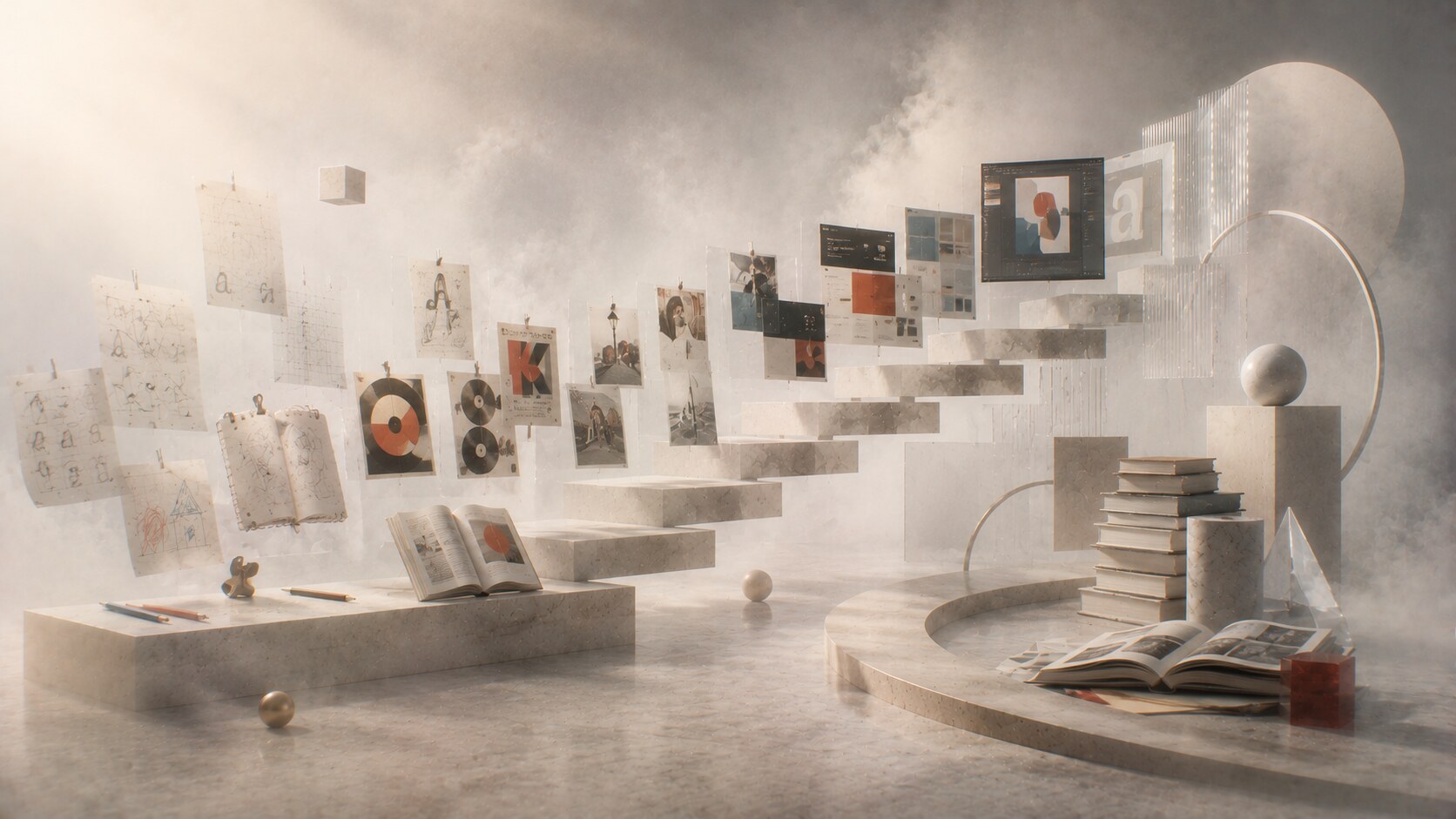 Visual taste formation through books, architecture, nature, interfaces, and daily observation rather than software alone.