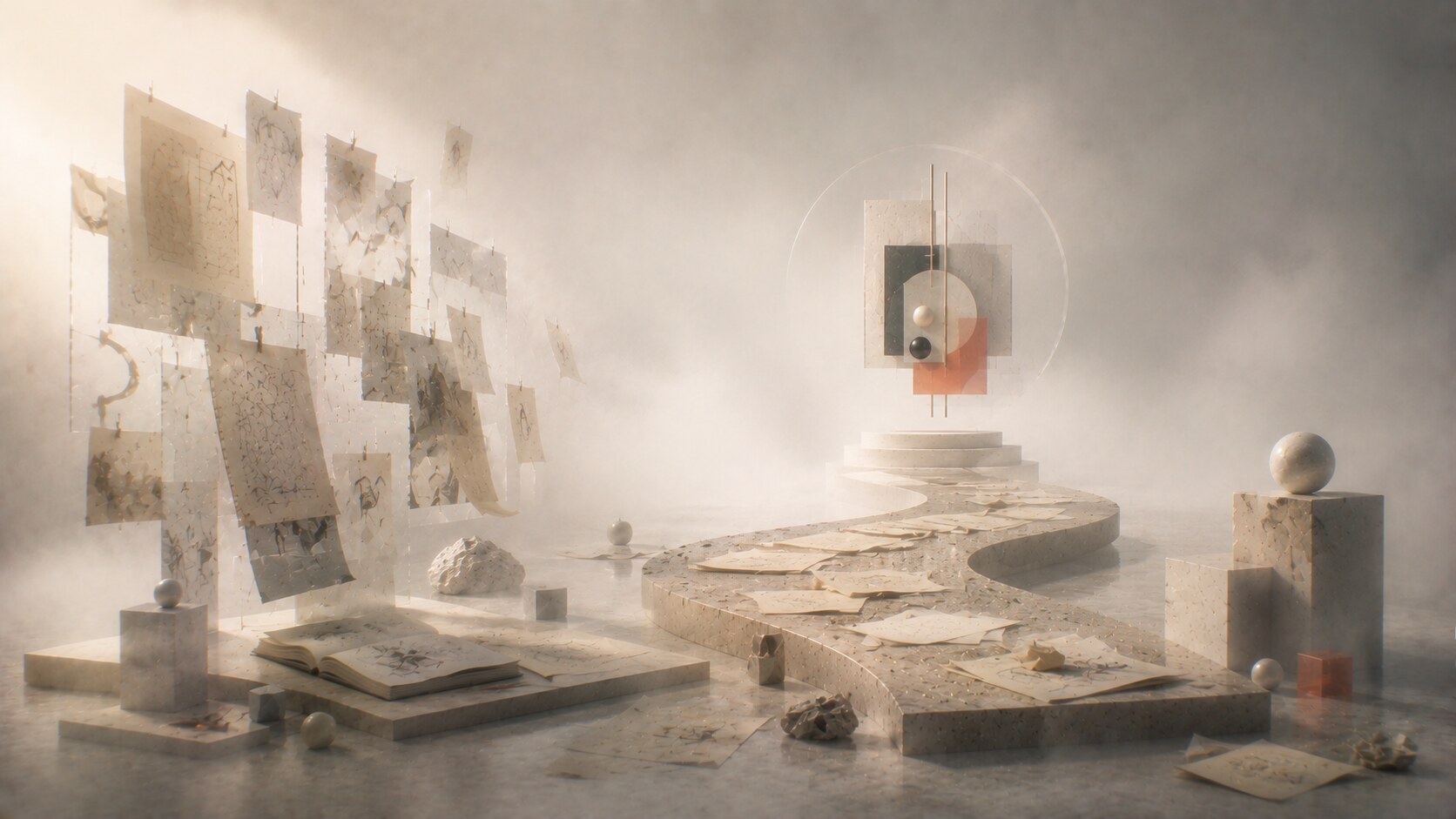 AI-era graphic design work showing a designer balancing software craft, judgment, prompts, and strategic thinking.