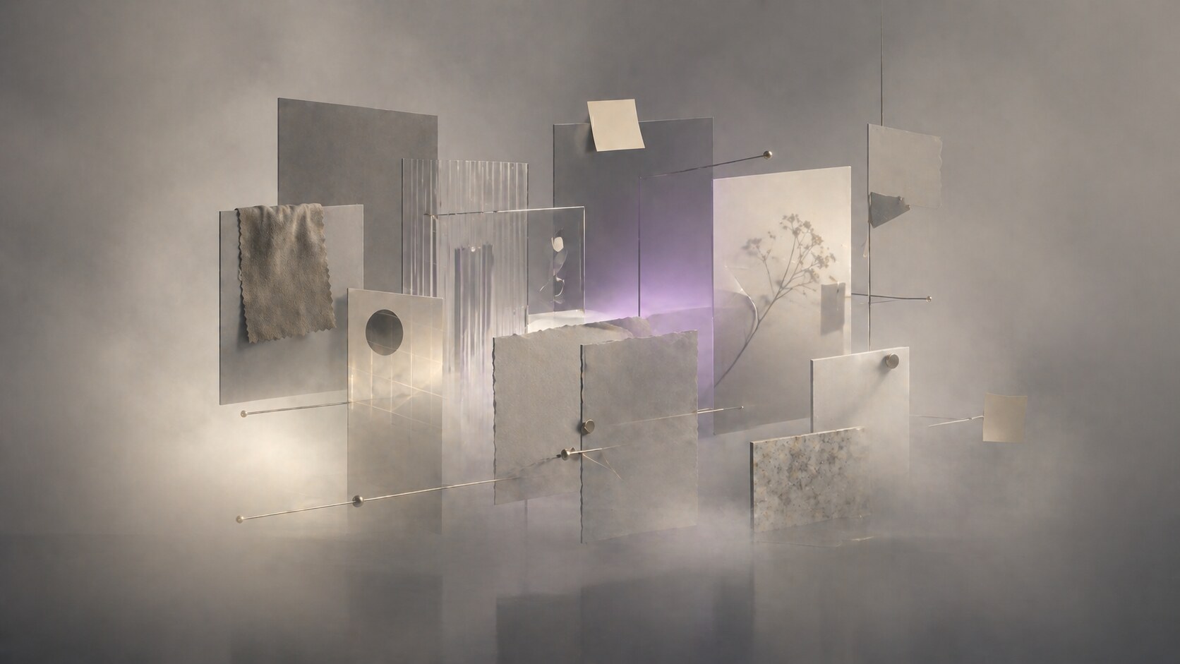 Moodboards and reference systems help define the visual territory before logos and full brand assets are finalized.