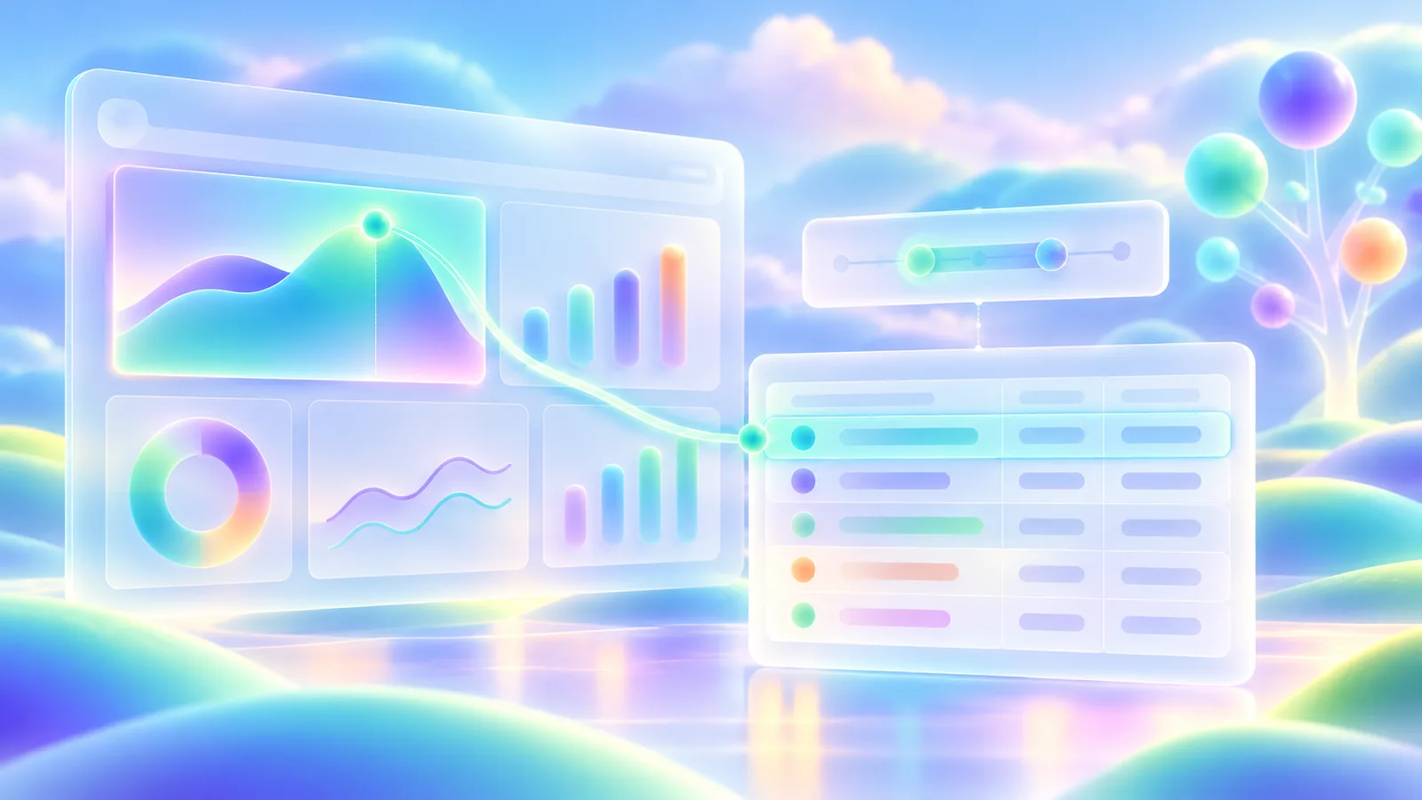 Dashboard interface with a focused chart, supporting measures, filters, and data context